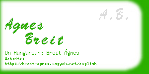 agnes breit business card